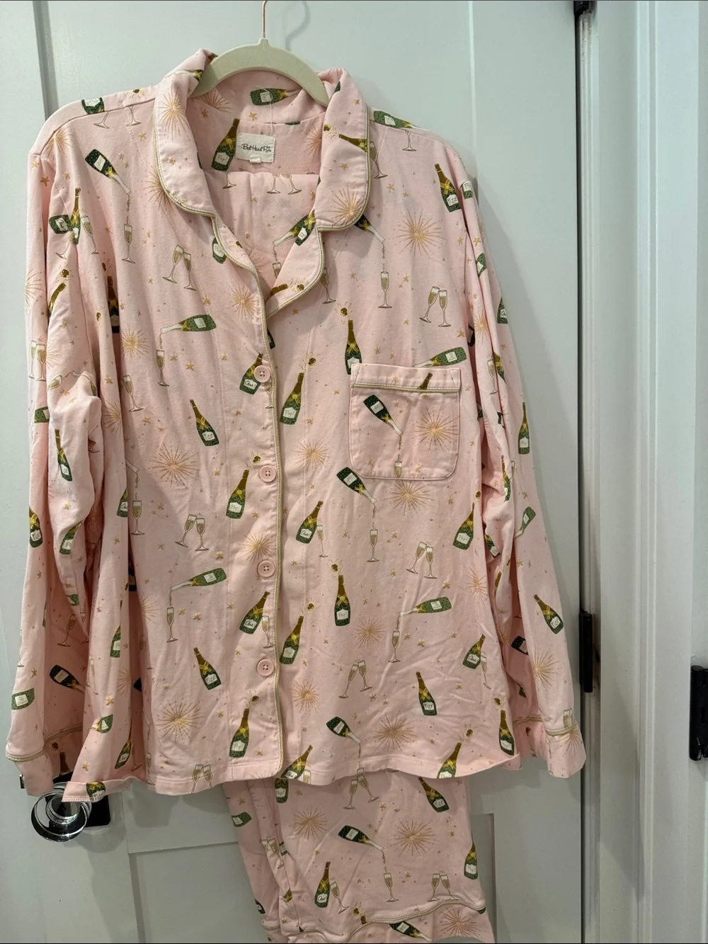 BedHead Pink Champagne Bottle Print Pajama Set